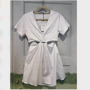 NWT Zara Cut Out Poplin Dress